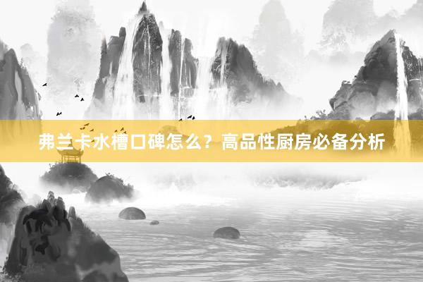 弗兰卡水槽口碑怎么？高品性厨房必备分析